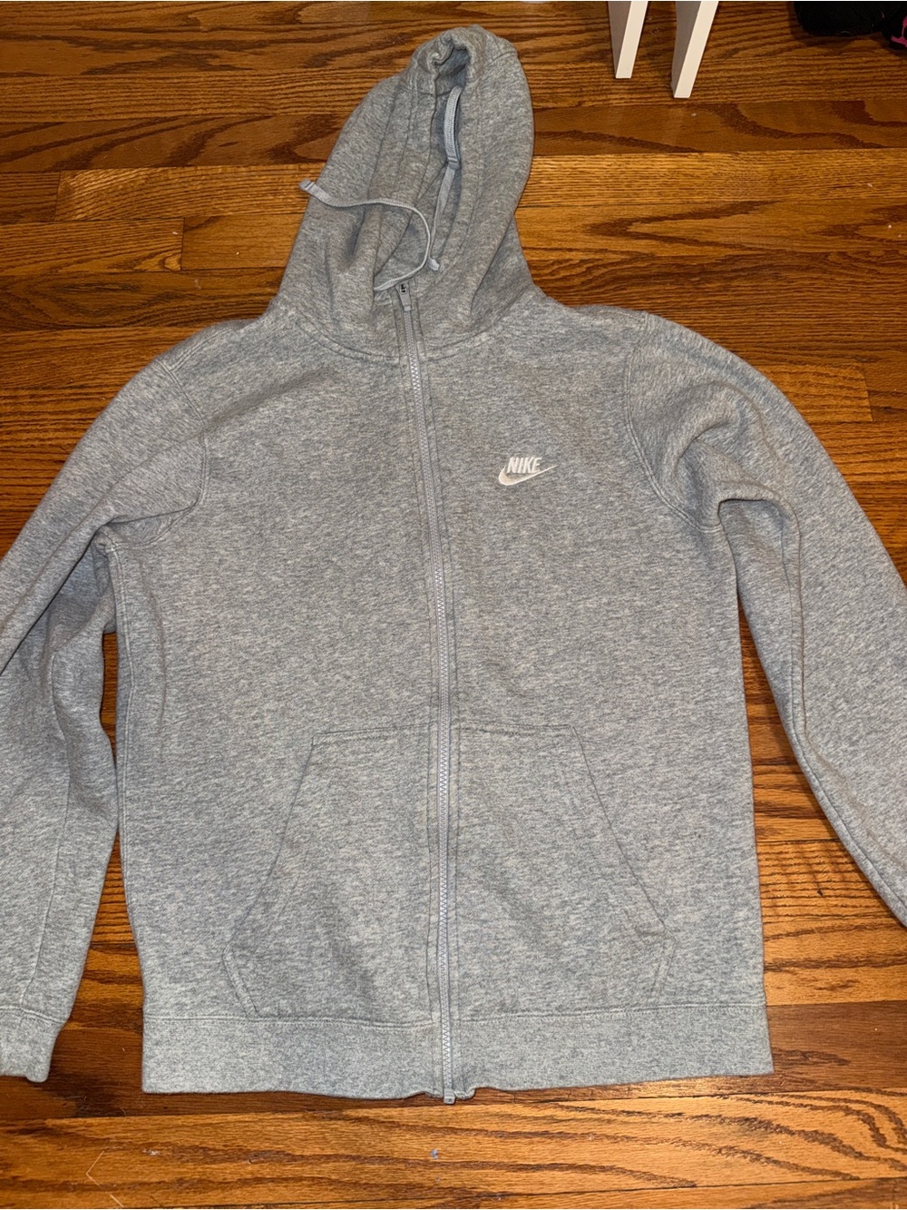 Nike Light Gray Sportswear Zippered hoodie, size S